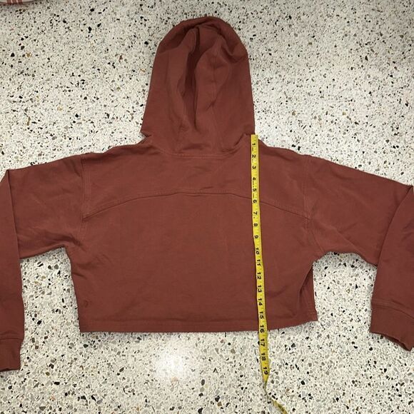 Lululemon All Yours cropped crop sweatshirt hoodie hooded clay rust 6 small 4 - Picture 6 of 6